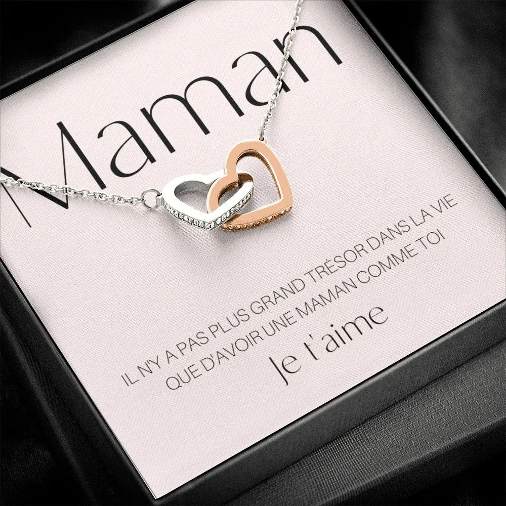 ONEMOM • Collier Déclaration Maman Double Cœur