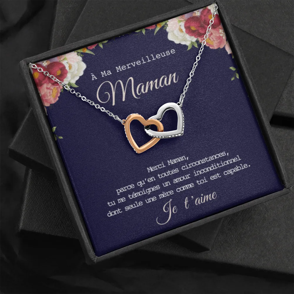 ONEMOM • Collier Déclaration Maman Double Cœur