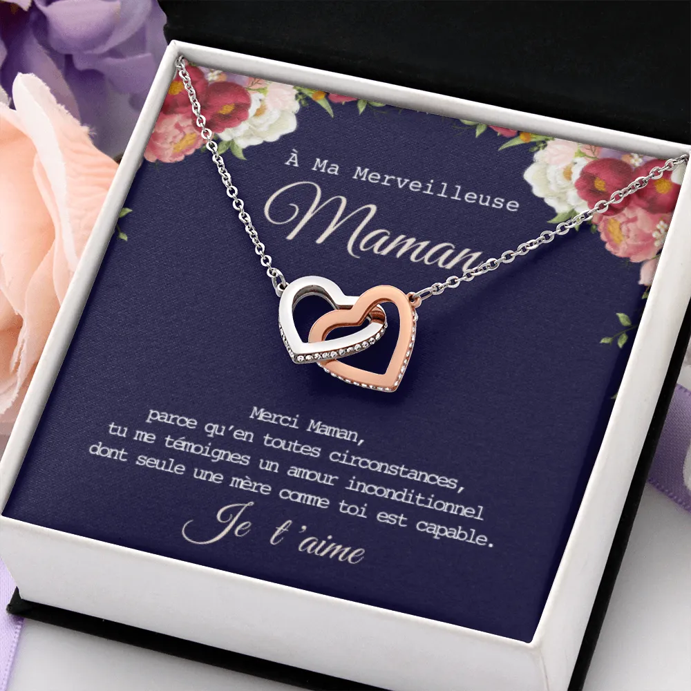 ONEMOM • Collier Déclaration Maman Double Cœur