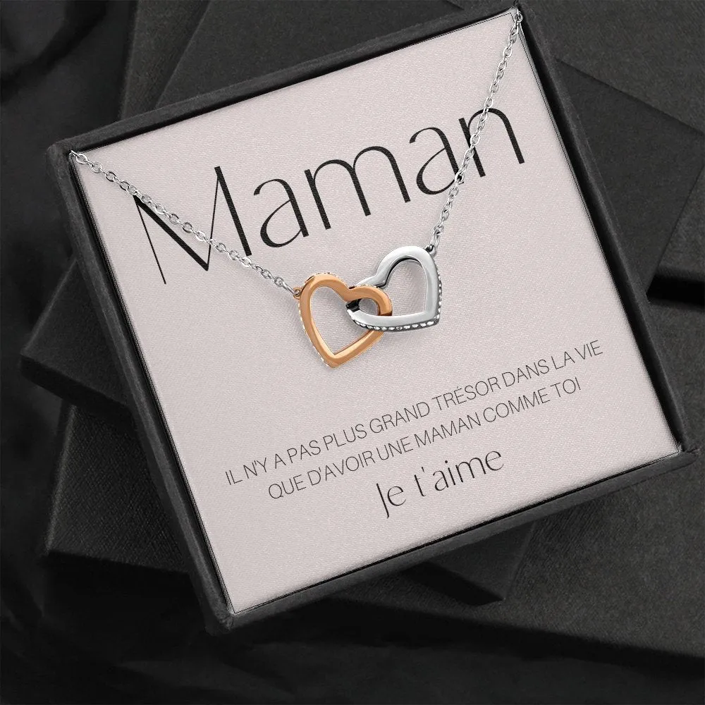 ONEMOM • Collier Déclaration Maman Double Cœur
