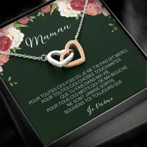 ONEMOM • Collier Déclaration Maman Double Cœur