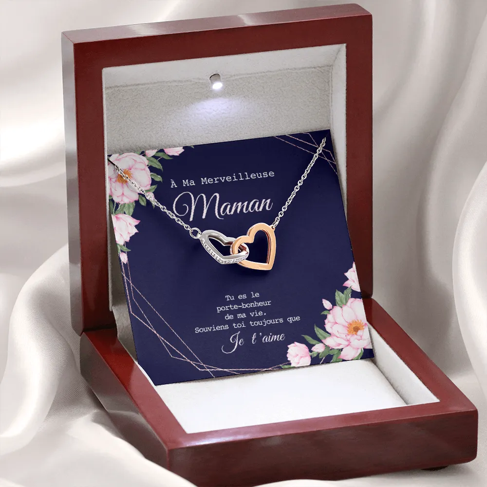 ONEMOM • Collier Déclaration Maman Double Cœur
