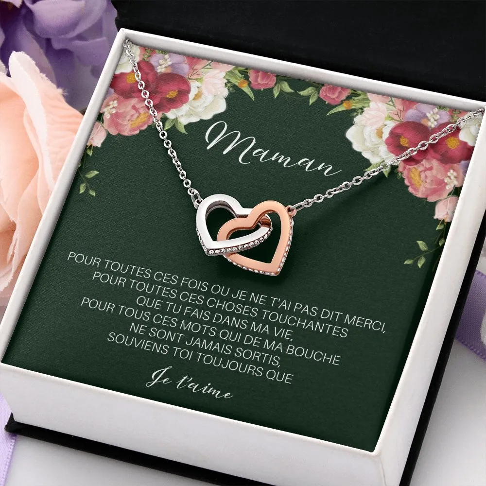 ONEMOM • Collier Déclaration Maman Double Cœur