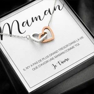 ONEMOM • Collier Déclaration Maman Double Cœur