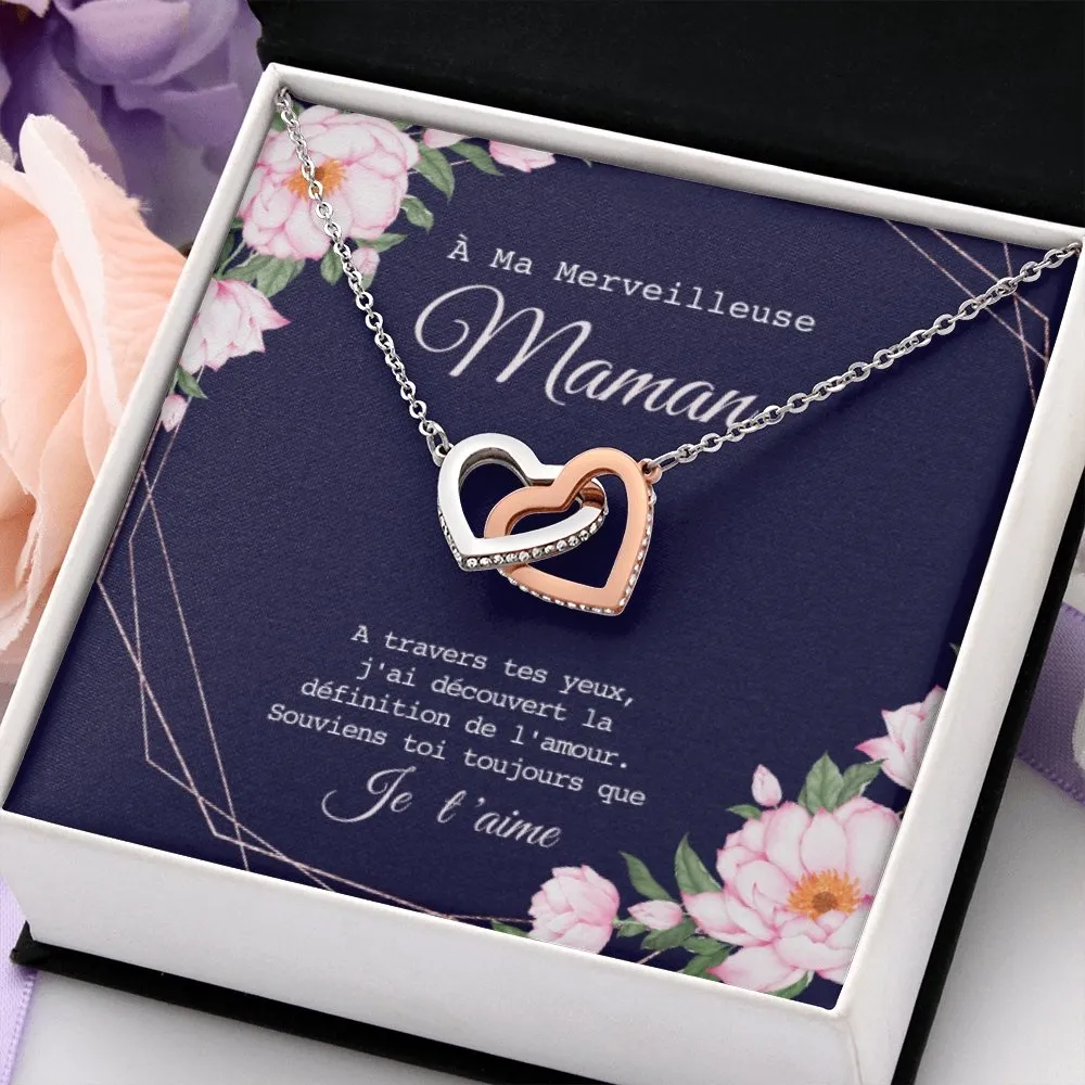 ONEMOM • Collier Déclaration Maman Double Cœur