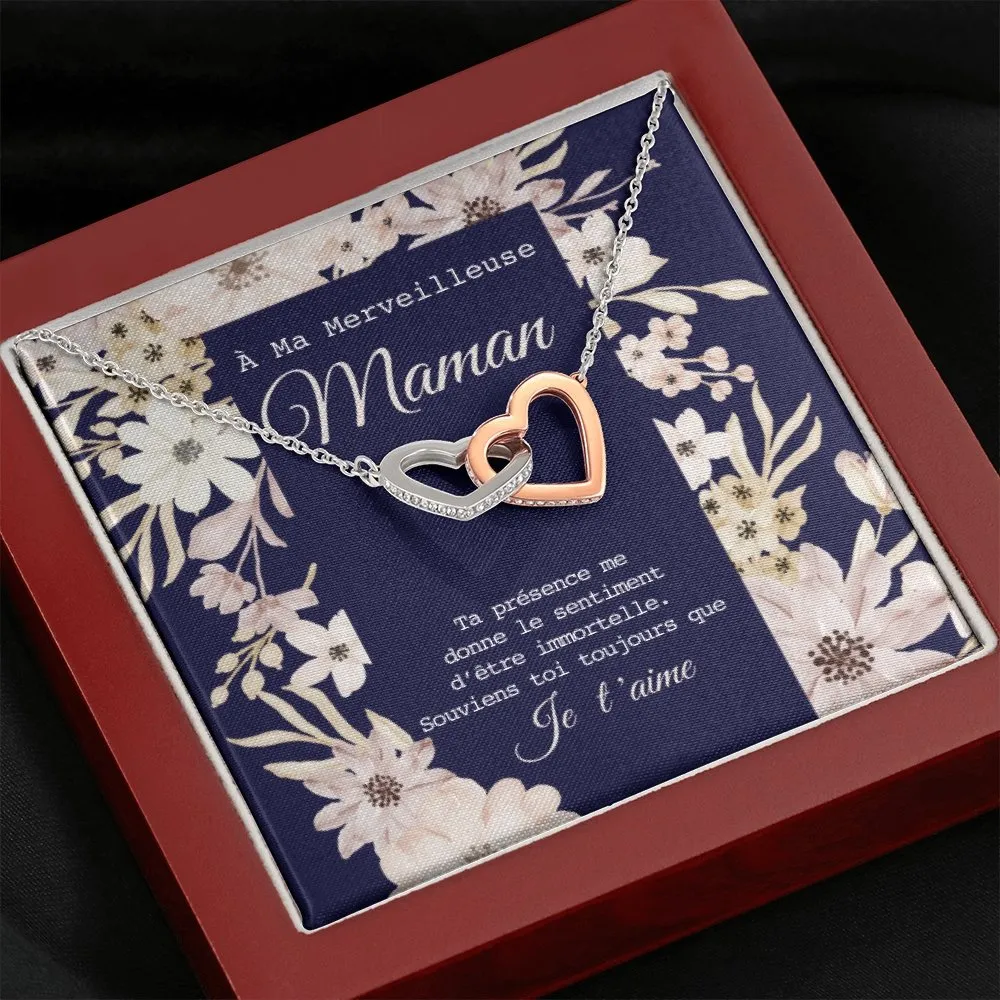 ONEMOM • Collier Déclaration Maman Double Cœur