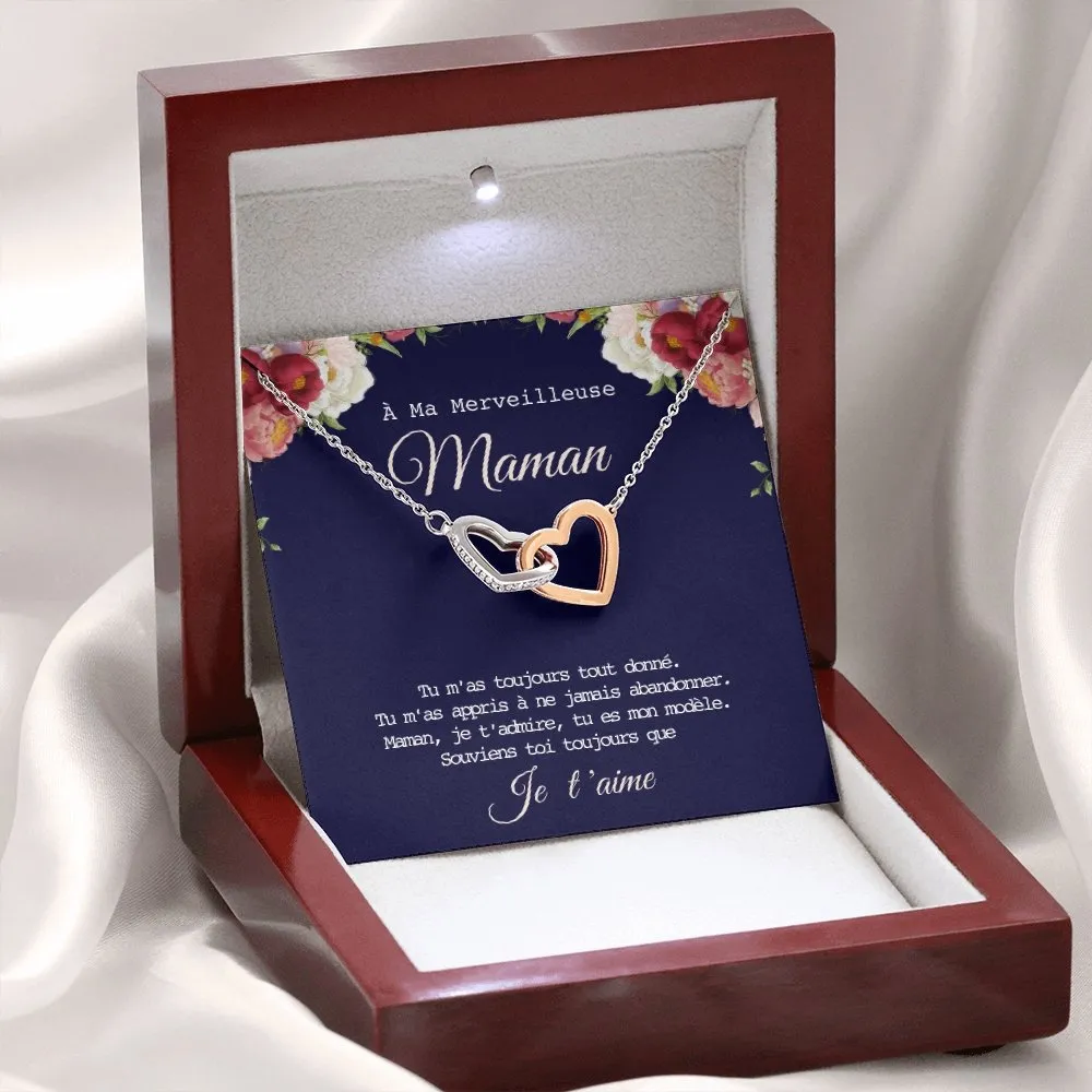 ONEMOM • Collier Déclaration Maman Double Cœur