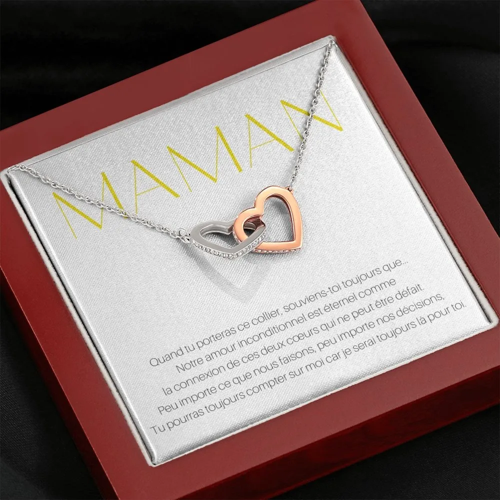 ONEMOM • Collier Déclaration Maman Double Cœur