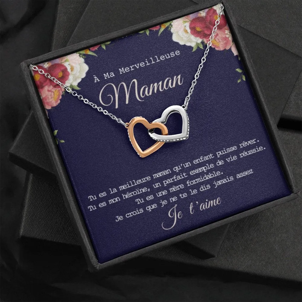 ONEMOM • Collier Déclaration Maman Double Cœur