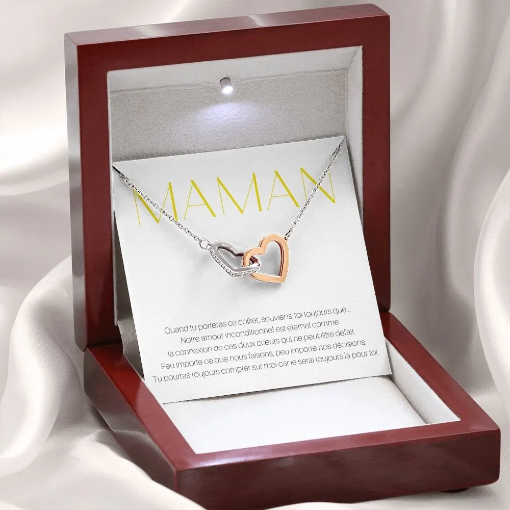 ONEMOM • Collier Déclaration Maman Double Cœur