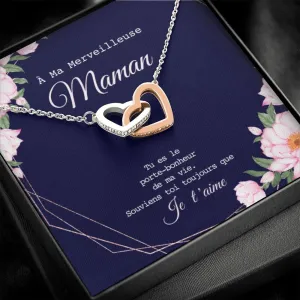 ONEMOM • Collier Déclaration Maman Double Cœur