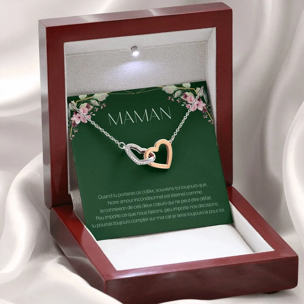ONEMOM • Collier Déclaration Maman Double Cœur