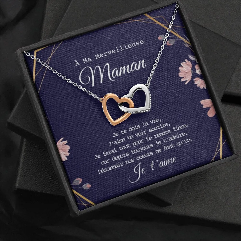 ONEMOM • Collier Déclaration Maman Double Cœur