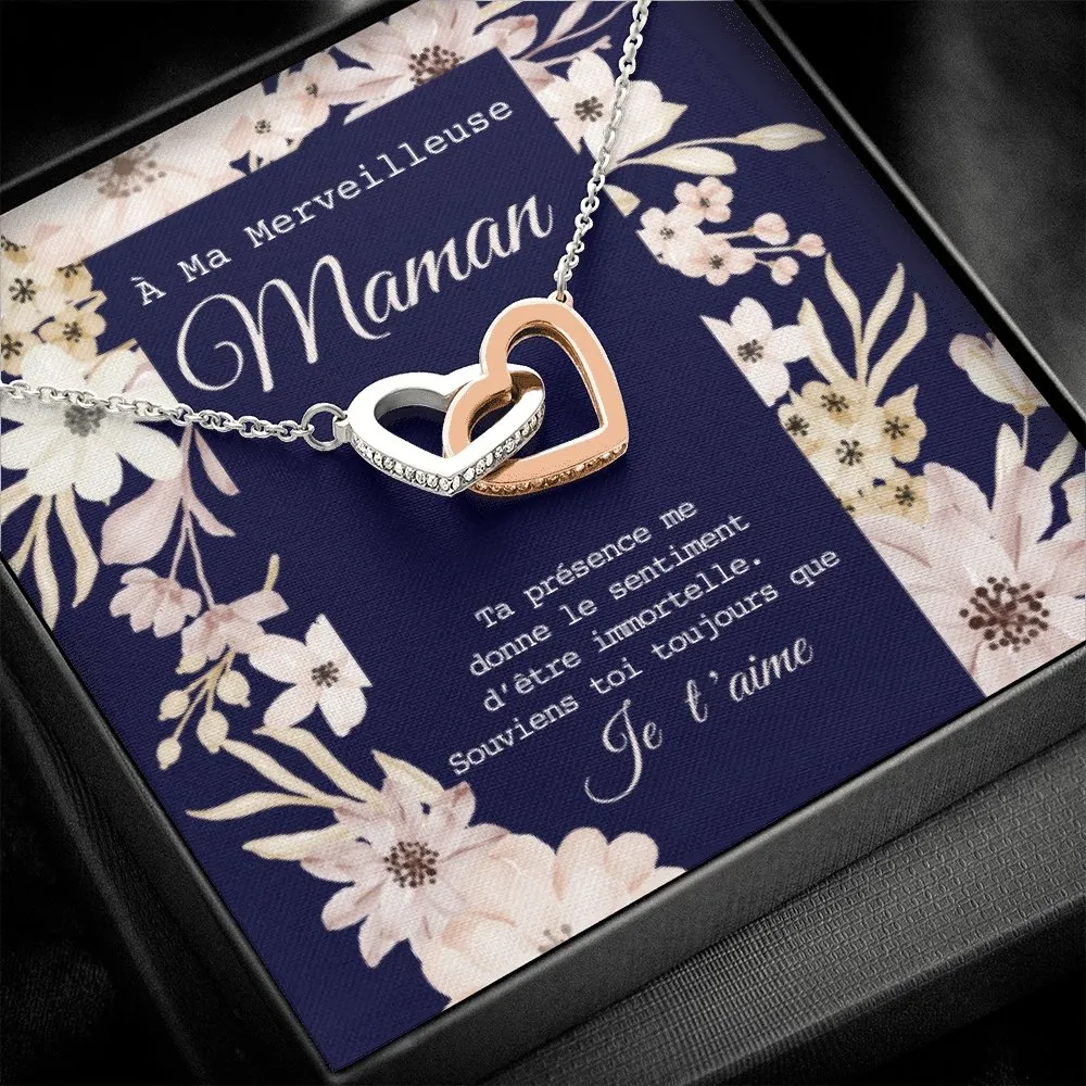 ONEMOM • Collier Déclaration Maman Double Cœur