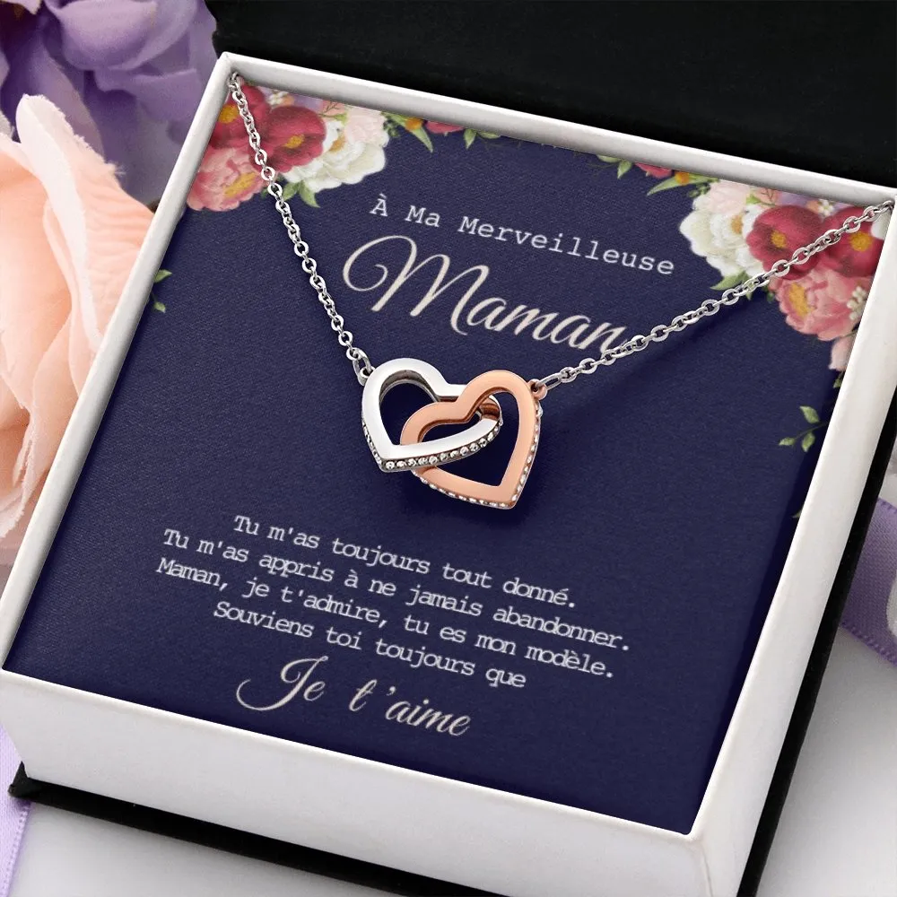 ONEMOM • Collier Déclaration Maman Double Cœur