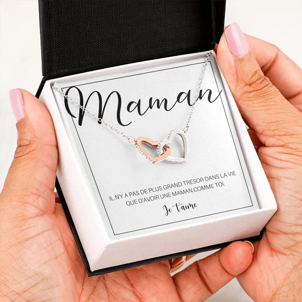 ONEMOM • Collier Déclaration Maman Double Cœur