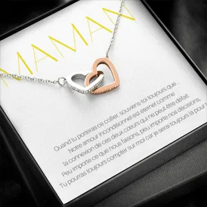 ONEMOM • Collier Déclaration Maman Double Cœur