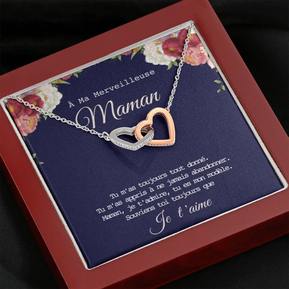 ONEMOM • Collier Déclaration Maman Double Cœur