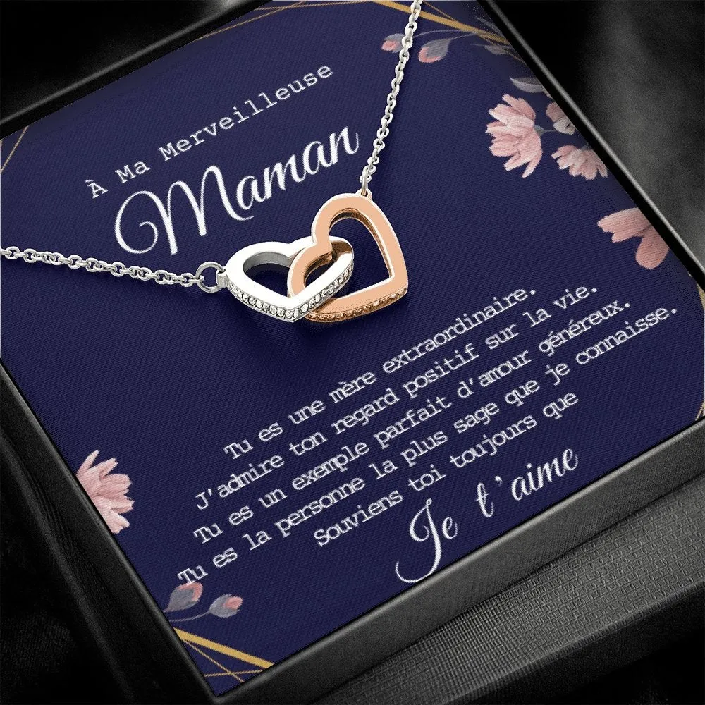ONEMOM • Collier Déclaration Maman Double Cœur