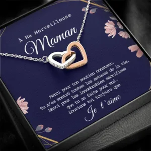 ONEMOM • Collier Déclaration Maman Double Cœur
