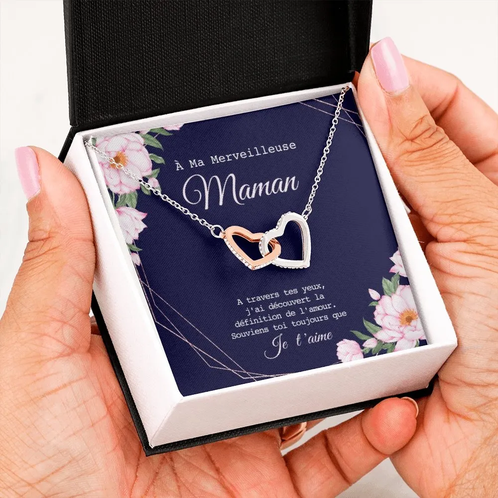 ONEMOM • Collier Déclaration Maman Double Cœur