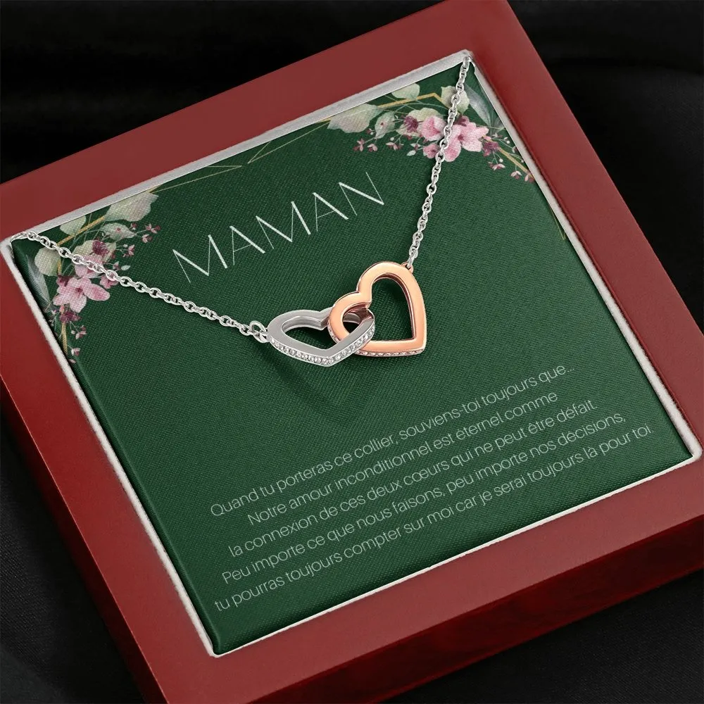 ONEMOM • Collier Déclaration Maman Double Cœur