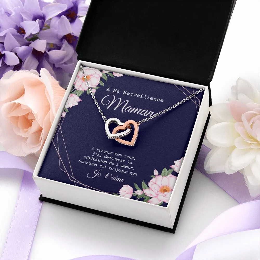 ONEMOM • Collier Déclaration Maman Double Cœur