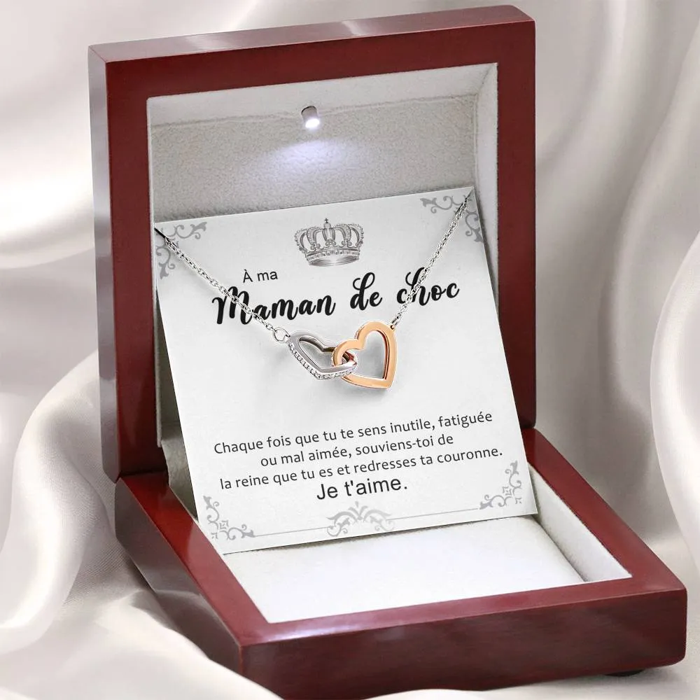 ONEMOM • Collier Déclaration Maman Double Cœur