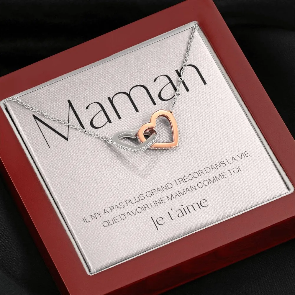 ONEMOM • Collier Déclaration Maman Double Cœur
