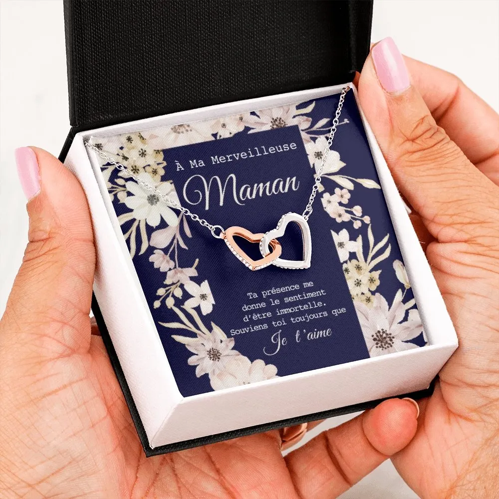 ONEMOM • Collier Déclaration Maman Double Cœur