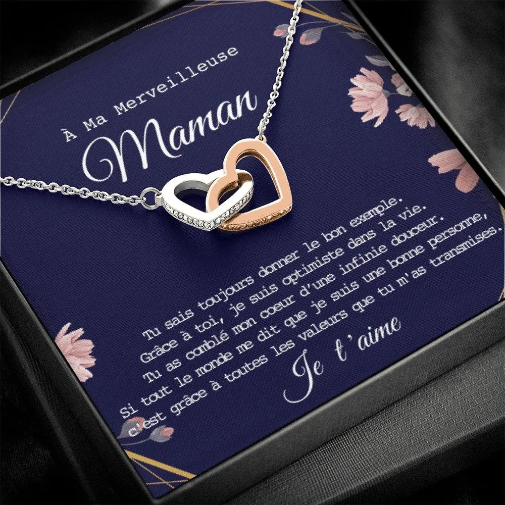 ONEMOM • Collier Déclaration Maman Double Cœur