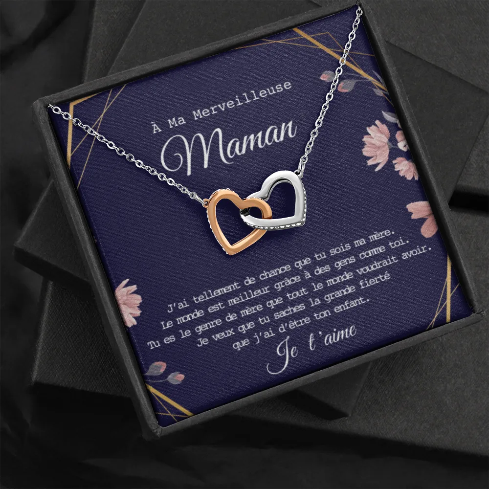 ONEMOM • Collier Déclaration Maman Double Cœur