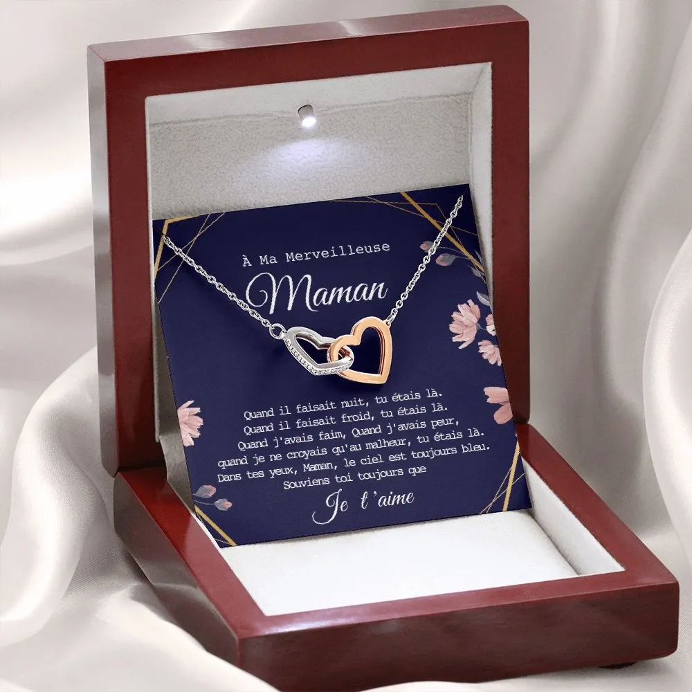 ONEMOM • Collier Déclaration Maman Double Cœur