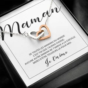 ONEMOM • Collier Déclaration Maman Double Cœur