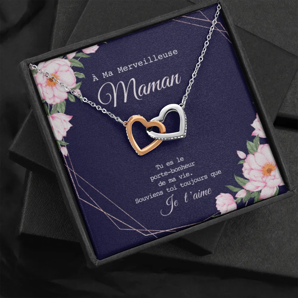 ONEMOM • Collier Déclaration Maman Double Cœur