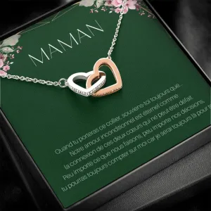 ONEMOM • Collier Déclaration Maman Double Cœur