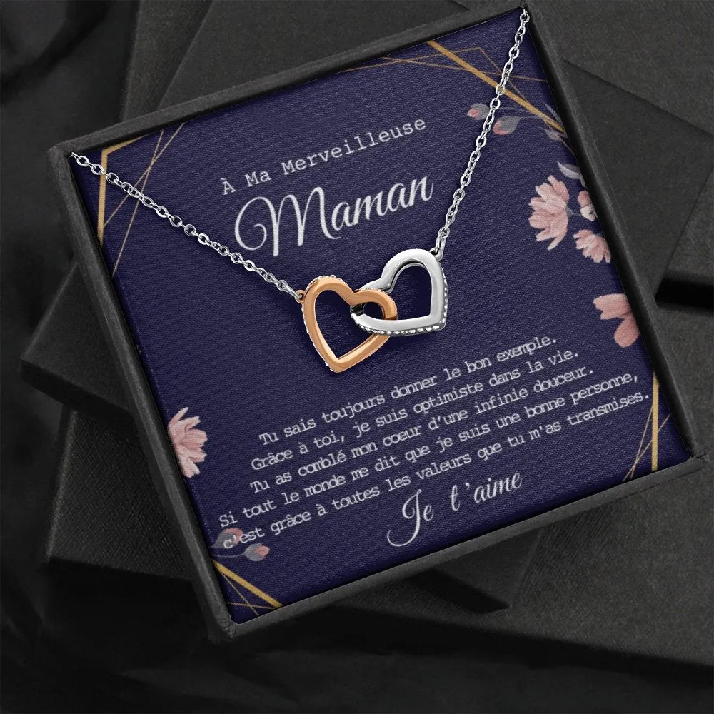 ONEMOM • Collier Déclaration Maman Double Cœur