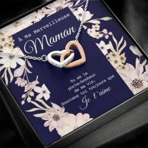 ONEMOM • Collier Déclaration Maman Double Cœur