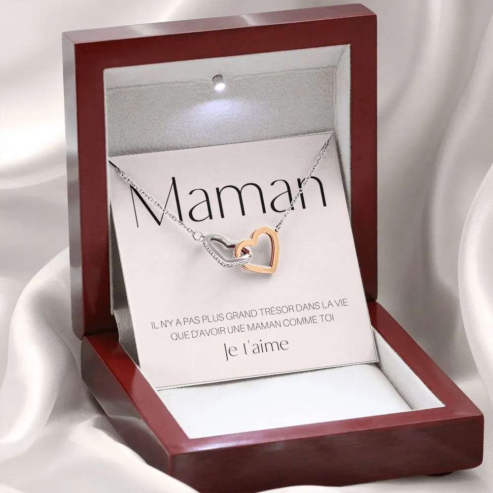 ONEMOM • Collier Déclaration Maman Double Cœur