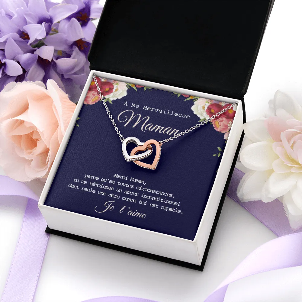 ONEMOM • Collier Déclaration Maman Double Cœur