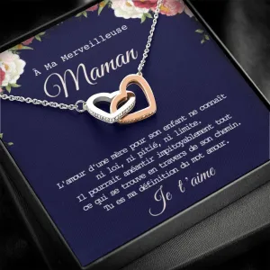 ONEMOM • Collier Déclaration Maman Double Cœur
