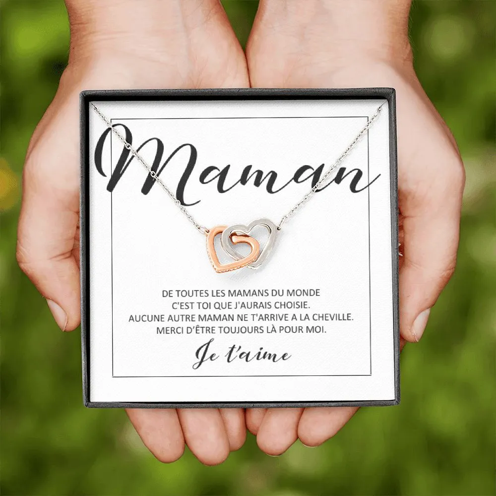 ONEMOM • Collier Déclaration Maman Double Cœur
