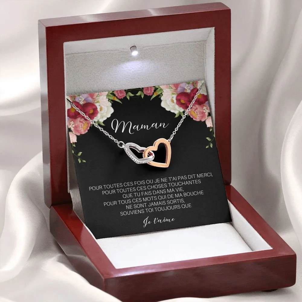 ONEMOM • Collier Déclaration Maman Double Cœur