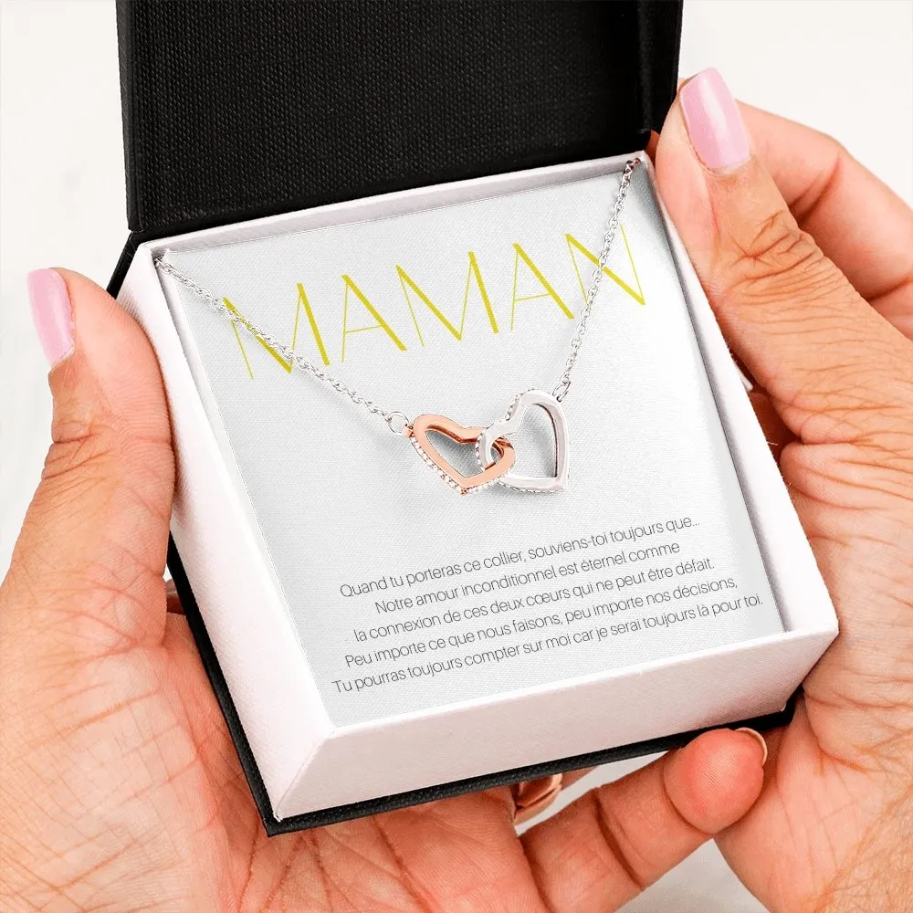 ONEMOM • Collier Déclaration Maman Double Cœur