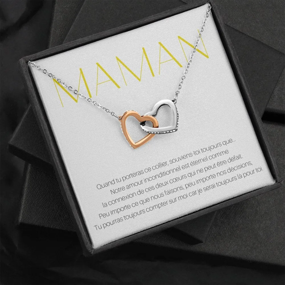 ONEMOM • Collier Déclaration Maman Double Cœur