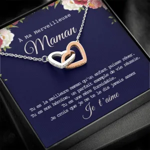 ONEMOM • Collier Déclaration Maman Double Cœur
