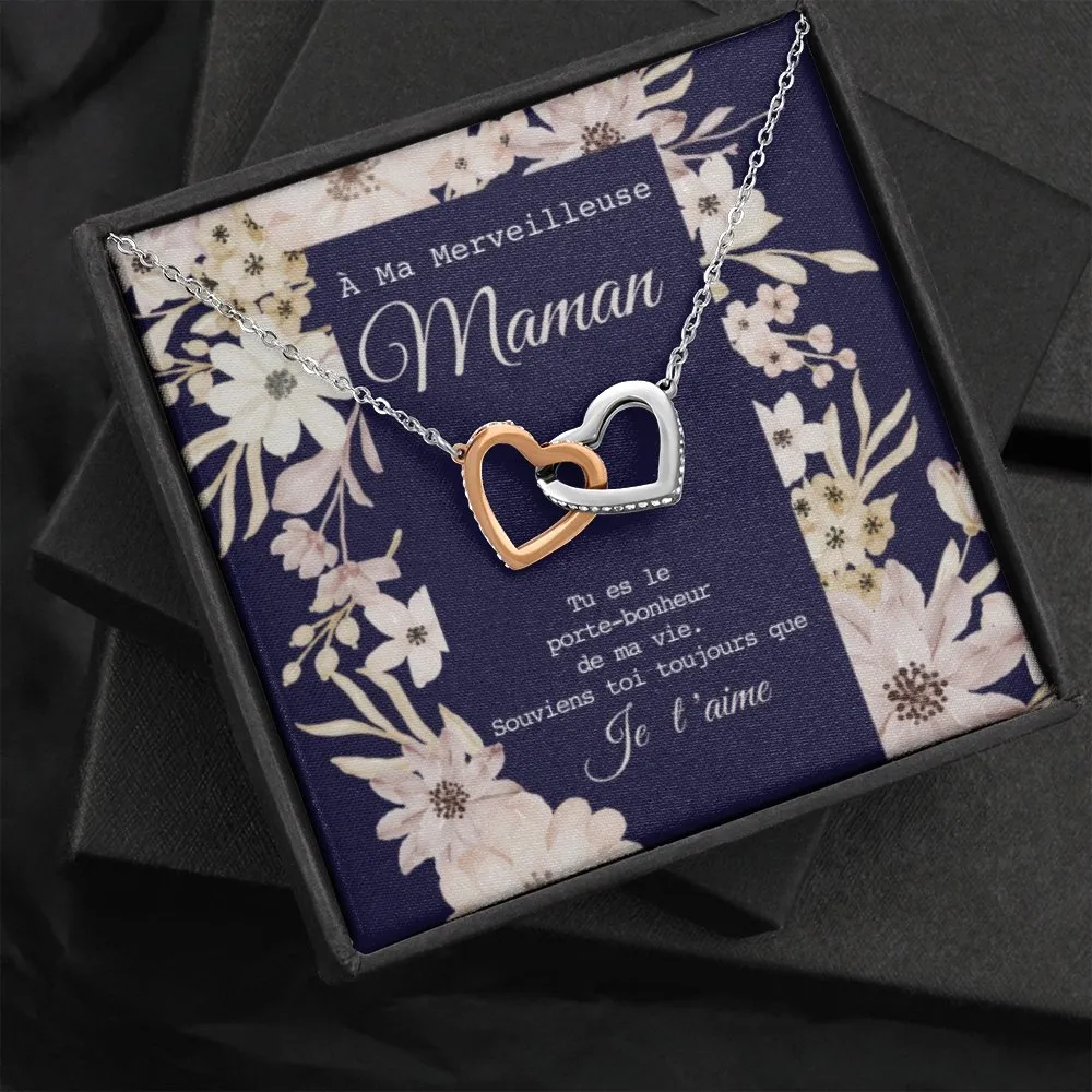 ONEMOM • Collier Déclaration Maman Double Cœur