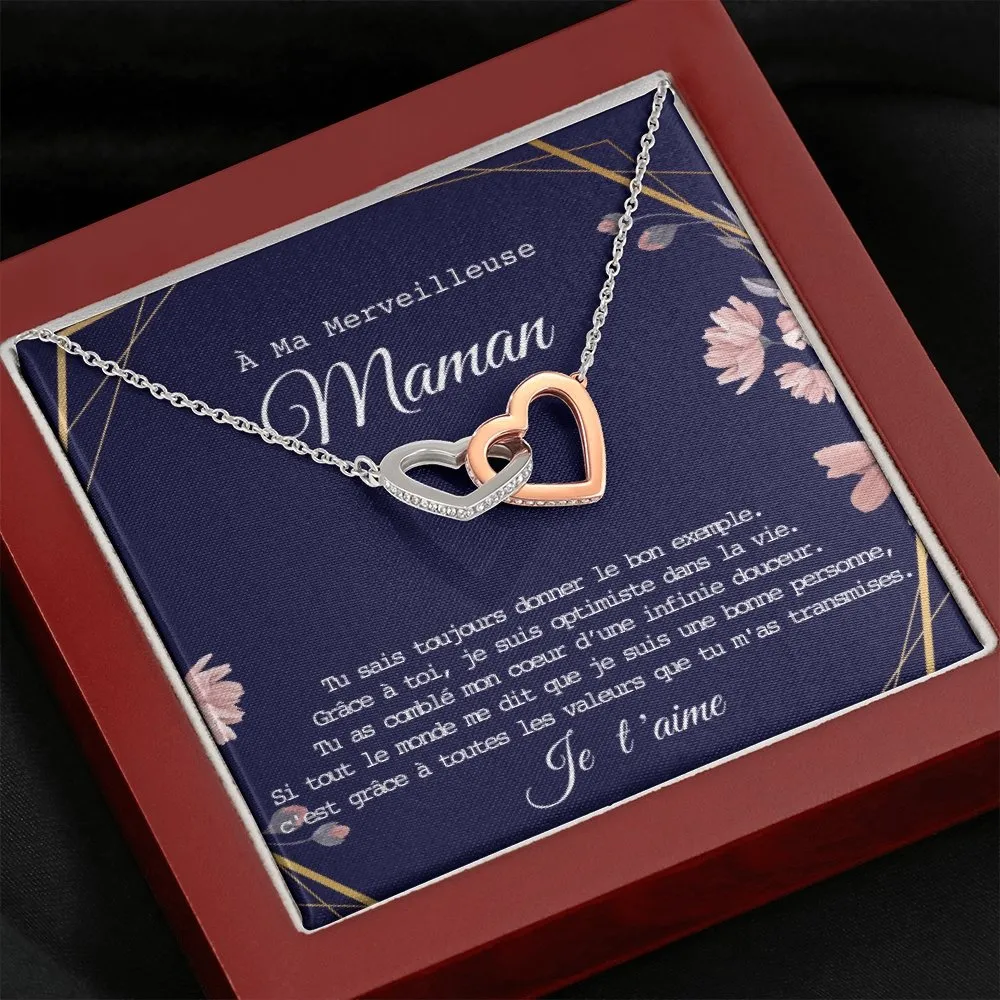 ONEMOM • Collier Déclaration Maman Double Cœur