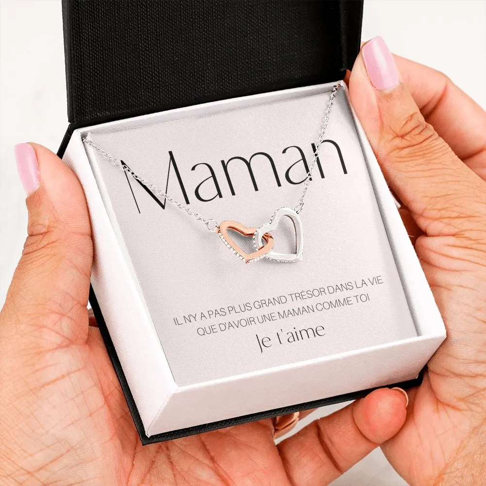 ONEMOM • Collier Déclaration Maman Double Cœur
