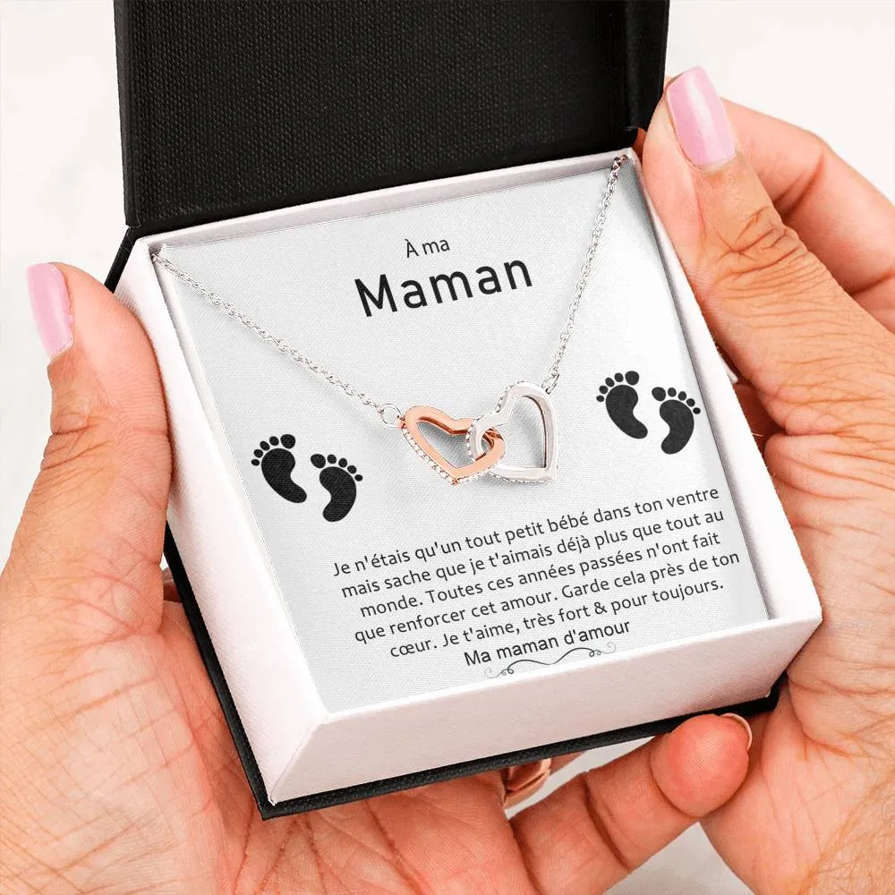 ONEMOM • Collier Déclaration Maman Double Cœur